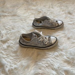 Silver Sparkly Converse Size 7 Unisex